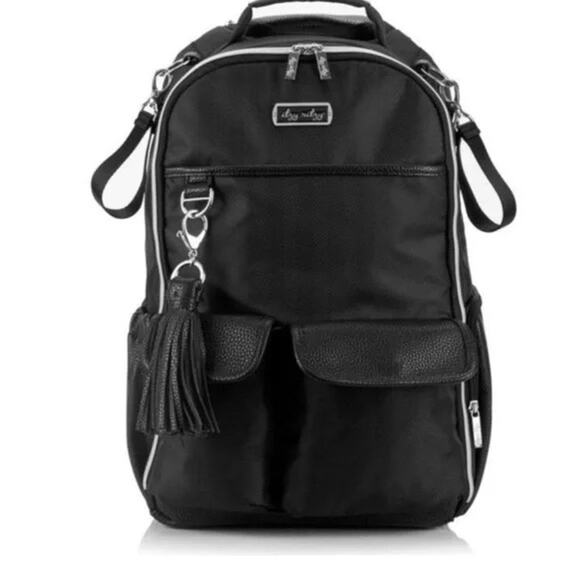 Itzy Ritzy Boss Diaper Backpack Bag Large Black Tassel Changing Pad Herringbone - Picture 1 of 16